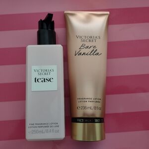 Two Victoria's Secret Body Lotions Tease and Bare Vanilla
